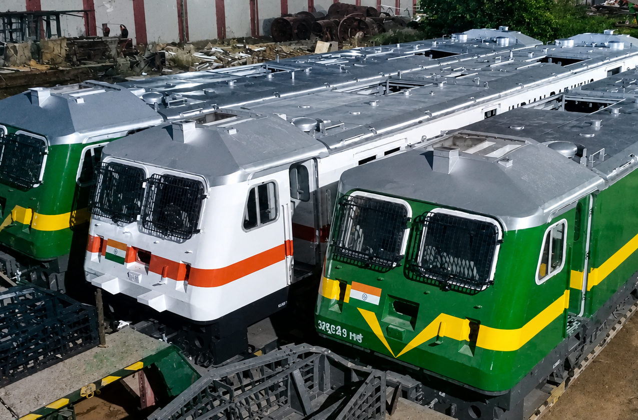Completed locomotive cab assemblies for Indian Railways